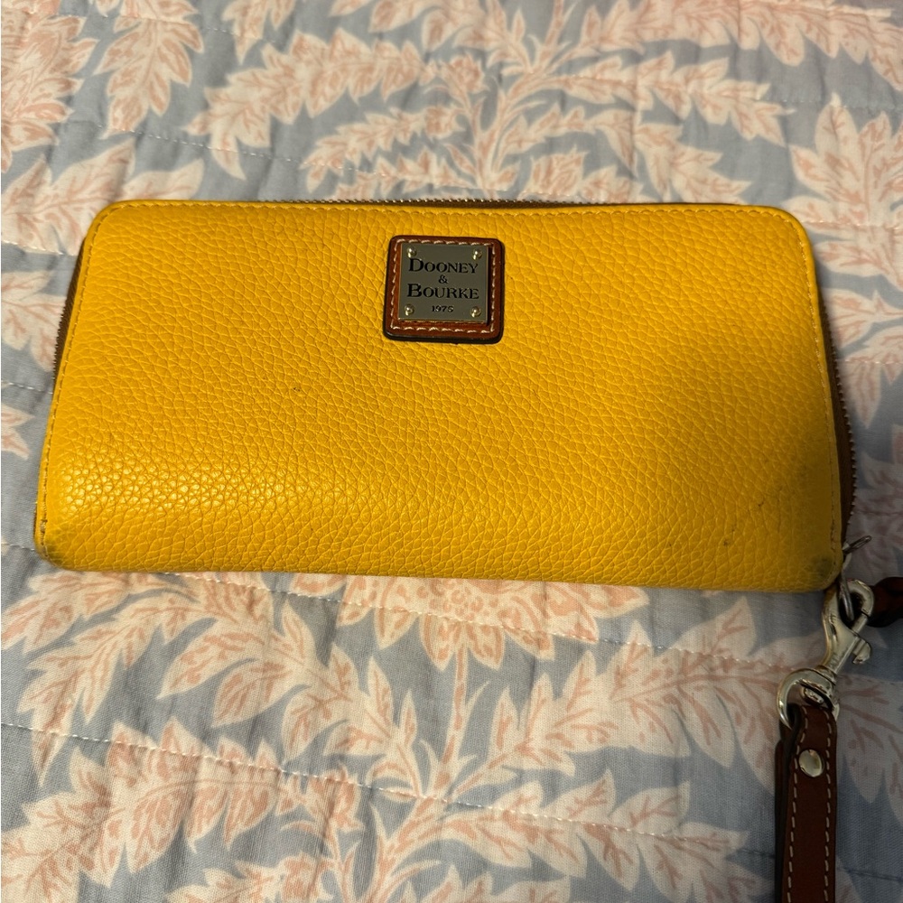 Dooney & Bourke Mustard Yellow Leather Wallet